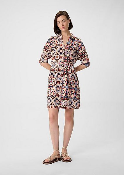 comma casual identity Minikleid Midi-Hemdblusenkleid mit All-over-Print günstig online kaufen