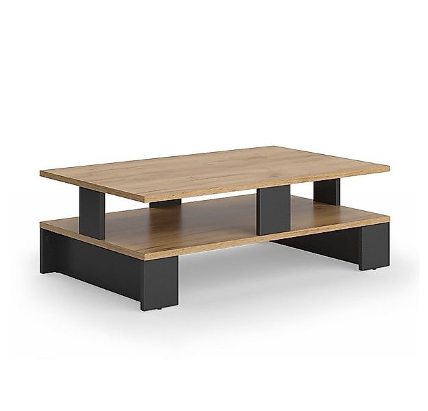 Vicco Couchtisch Belina, Goldkraft Eiche/Anthrazit, 80 x 50 cm mit zwei Ebe günstig online kaufen