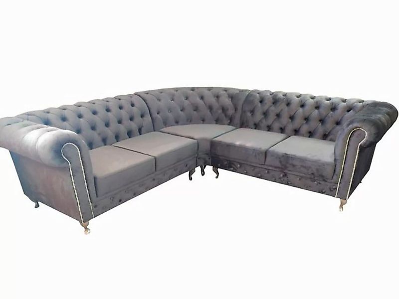 JVmoebel Ecksofa Klassisches L-förmiges graues Textil-Ecksofa, Made in Euro günstig online kaufen