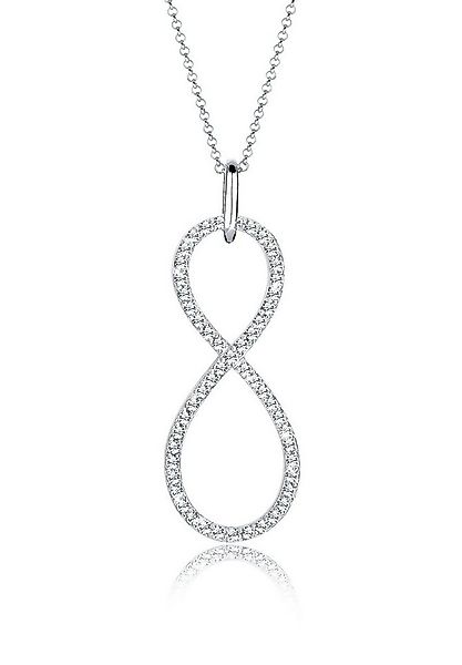 Elli Premium Kette mit Anhänger Infinity Weiß 925 Sterling Silber, mit Kris günstig online kaufen