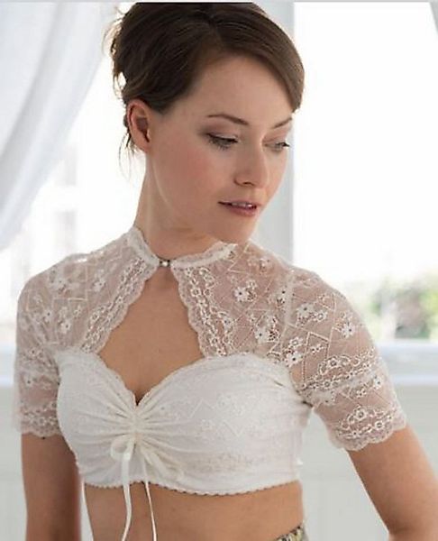 my choice Dirndlbluse Spitze hochgeschlossen mit raffiniertem Ausschnitt cr günstig online kaufen