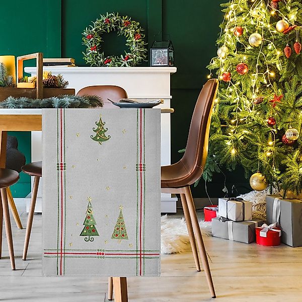 DecoHomeTextil Heimtextilmanufaktur Tischdecke Leinen Optik Christmas günstig online kaufen
