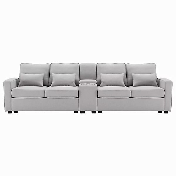 Odikalo 4-Sitzer Wohnzimmersofa Leinenstoff Viersitzer-Sofa Armlehnentasche günstig online kaufen