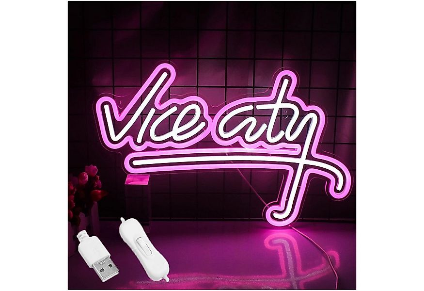 MUPOO Wanddekoobjekt Vice City LED Neonlicht Acryl Dekolicht LED-Neon Schil günstig online kaufen