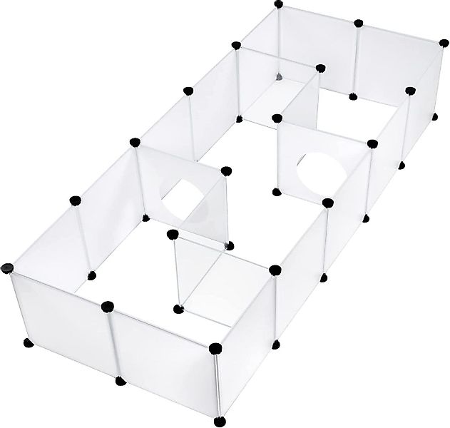 EUGAD Freigehege, Kleintiergehege für drinnen, Weiß+Transparent günstig online kaufen