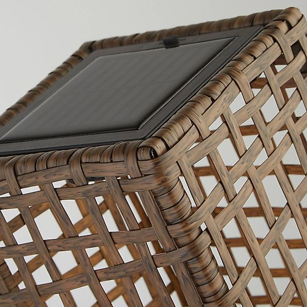 Solar-LED-Terrassenleuchte Marcjanna, braun, Rattan, 47 cm günstig online kaufen