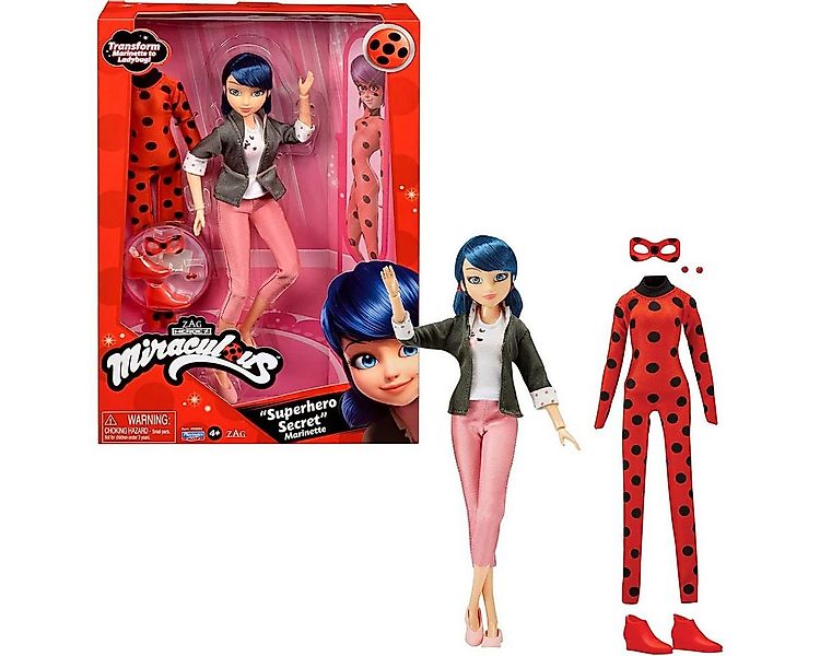 Bandai Anziehpuppe Puppe Miraculous Marinette mit 2 Outfits 26cm günstig online kaufen