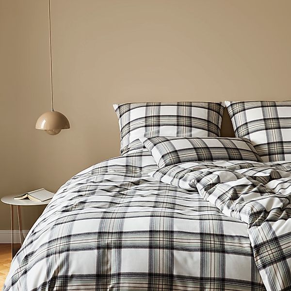 Elegante Flanell Bettwäsche Westminster 2666-44 Kariert Natur 135x200 günstig online kaufen