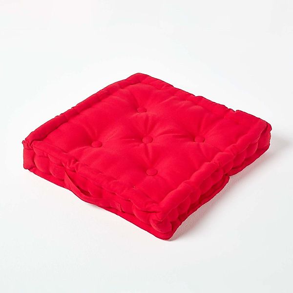 Homescapes Bodenkissen Sitzkissen unifarben rot 40 günstig online kaufen