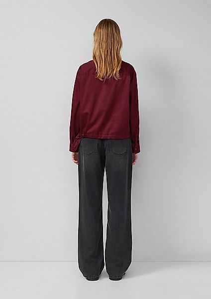 s.Oliver Langarmbluse Bluse Fließende Baumwollsatin-Bluse mit Bindedetail a günstig online kaufen