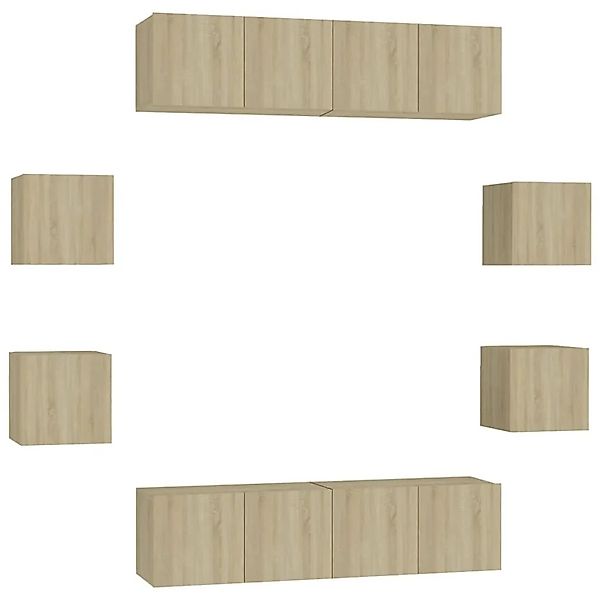vidaXL 8-Tlg TV-Schrank-Set Sonoma-Eiche Holzwerkstoff 3078961 günstig online kaufen