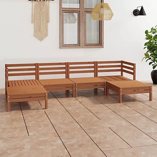 6-tlg. Garten-lounge-set Honigbraun Massivholz Kiefer günstig online kaufen