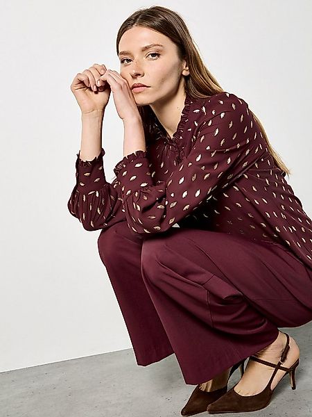 Apricot Rüschenbluse Rüschenbluse mit Goldfoliendruck günstig online kaufen