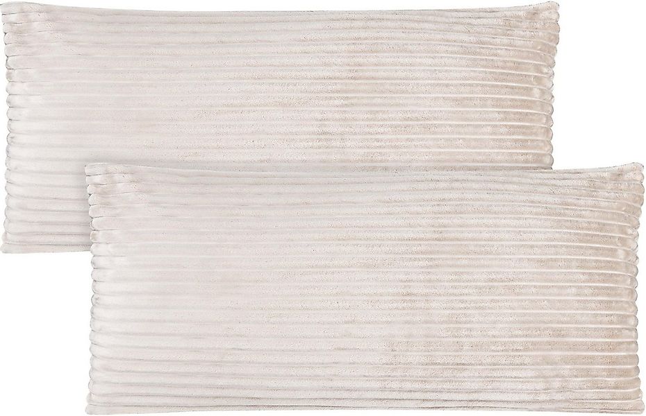 Aspero Kissenbezüge 2 Kissenbezüge aus Streifen-Flanell 40x80 cm, Kopfkisse günstig online kaufen