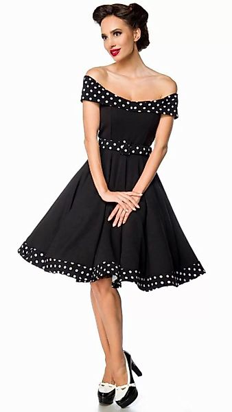 Schulterfreies Swing-Kleid Schwarz günstig online kaufen