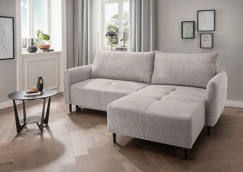 INOSIGN Ecksofa "Mara, L-Form, aktueller Cord Bezug und tolle Farben, schma günstig online kaufen