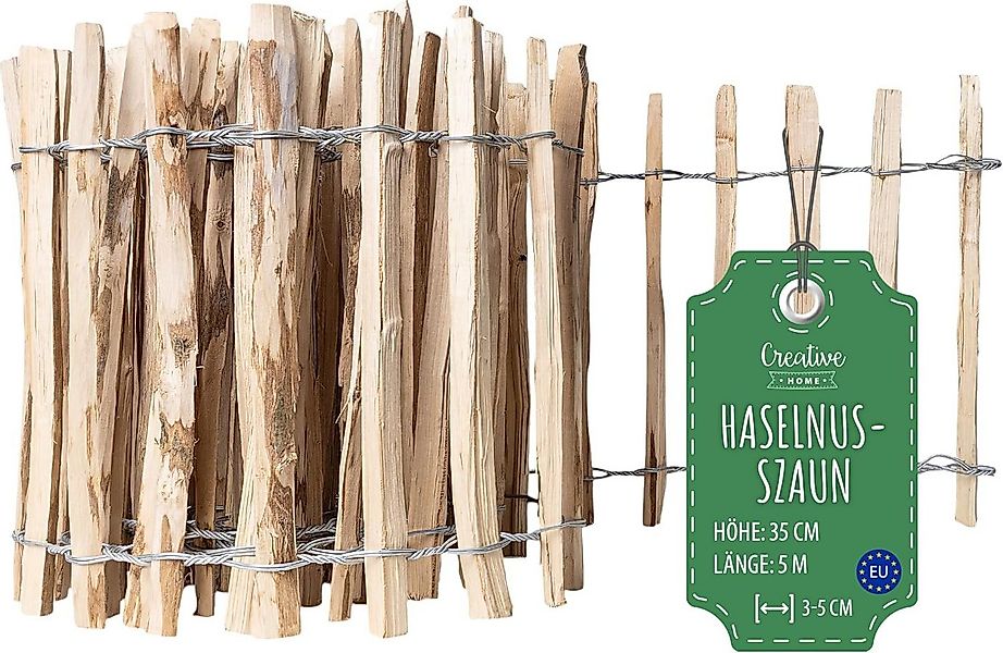 Creative Home Zaun Staketenzaun Haselnusszaun, Lattenabstand 3-5 cm, Garten günstig online kaufen