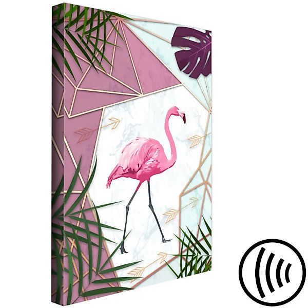 Bild auf Leinwand Flamingo Walk (1 Part) Vertical XXL günstig online kaufen