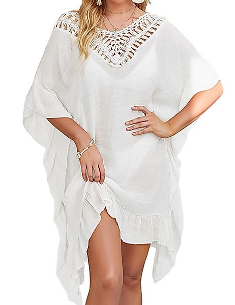 RWEUOQ Blusenkleid Strand-Tunika für Damen, Bikini-Überwurf günstig online kaufen