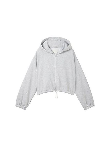 TOM TAILOR Sweatjacke Cropped Sweatjacke in Melange-Optik günstig online kaufen