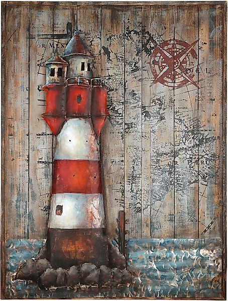 GILDE GALLERY Metallbild "Kunstobjekt Leuchtturm" Leuchtturm 1 Stk. tlg. günstig online kaufen