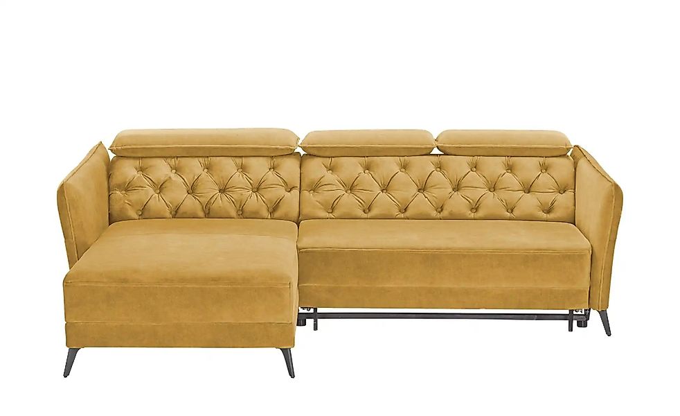 smart Ecksofa mit Kopfteilverstellung Kavita ¦ gelb ¦ Maße (cm): B: 254 H: günstig online kaufen