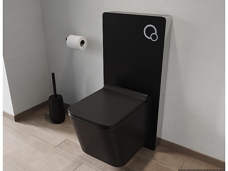 Sparset - Wand-WC Schwarz matt mit dekorativem Trägergestell - CLEMONA günstig online kaufen