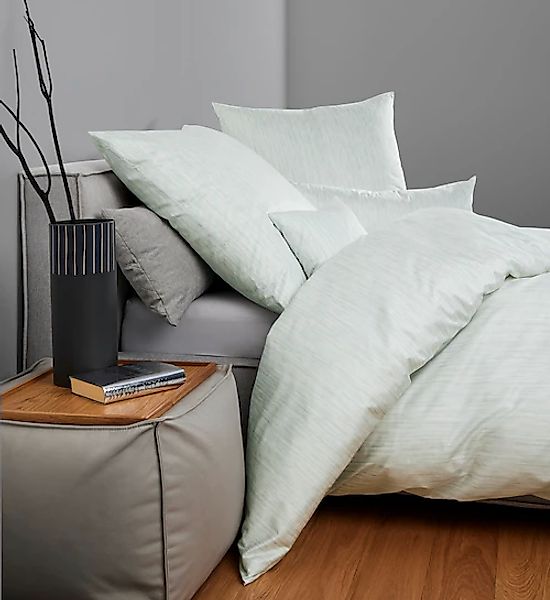 Janine Janine Mako-Satin Bettwäsche MILANO 45109 grau beige Größe:  135x200 günstig online kaufen