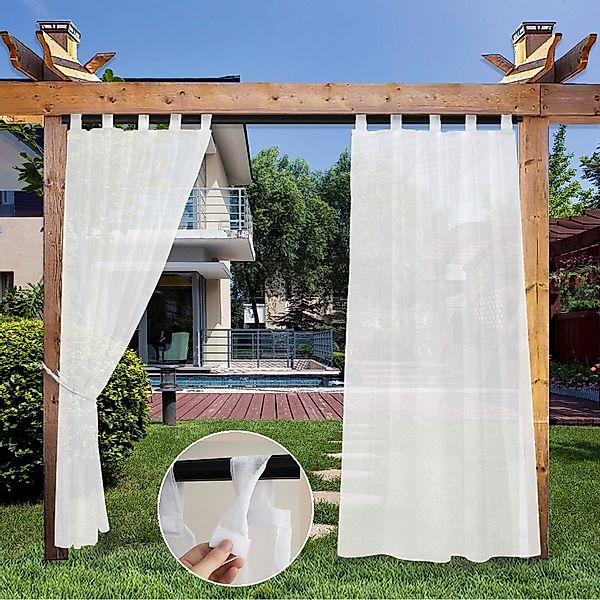 BTTO V&G Outdoorvorhang Wasserdichter Gardinen,Transparenter Balkon günstig online kaufen
