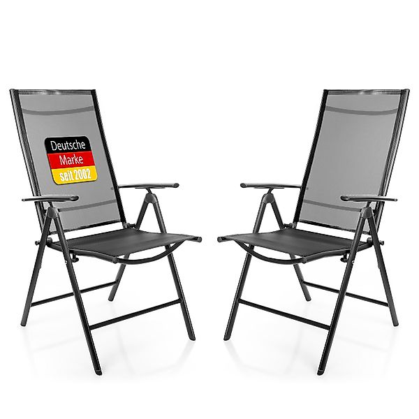 BigDean Gartenstuhl 2 Stück Balkonstühle dunkelgrau günstig online kaufen