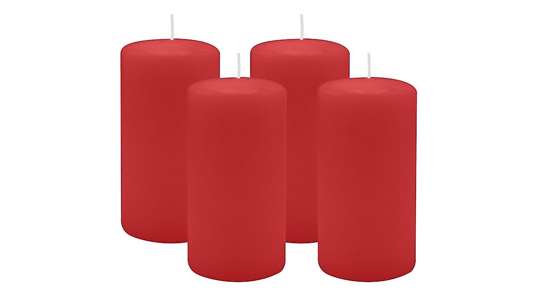 Kopschitz Kerzen Stumpenkerze 4er Set Stumpenkerzen/Adventskranzkerzen Rot günstig online kaufen