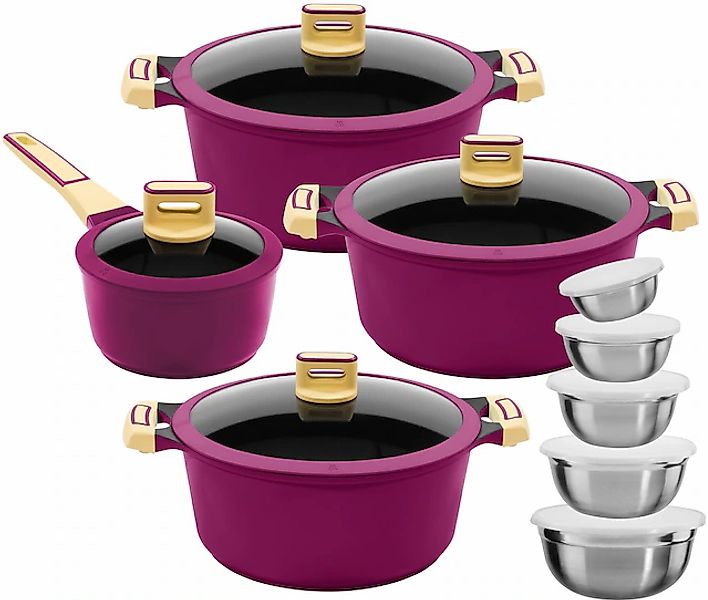 KING Topf-Set Aluminiumguss Set, Kochtopf 18/20/24 cm, Stieltopf 16 cm, Sch günstig online kaufen