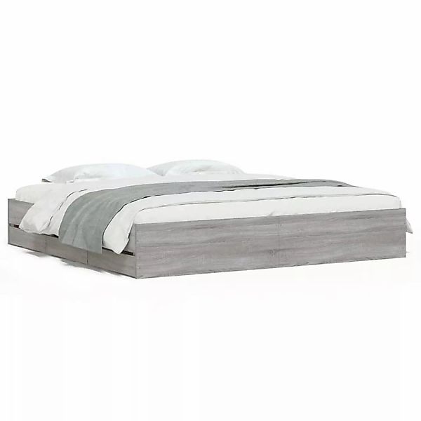 vidaXL Bettgestell mit Schubladen Grau Sonoma 180x200cm Holzwerkstoff193879 günstig online kaufen