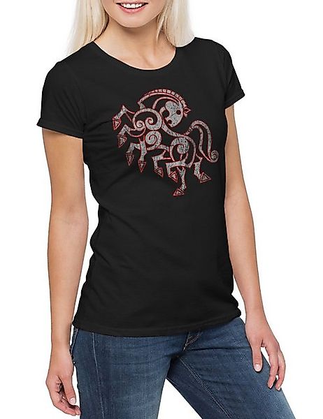 Urban Backwoods Print-Shirt Sleipnir I Damen T-Shirt Odhins Pferd Horse Wal günstig online kaufen