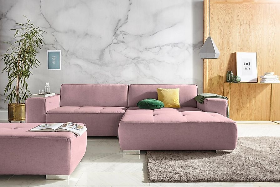 Home affaire Ecksofa "Sapporo L-Form" wahlweise Bettfunktion oder Sitztiefe günstig online kaufen