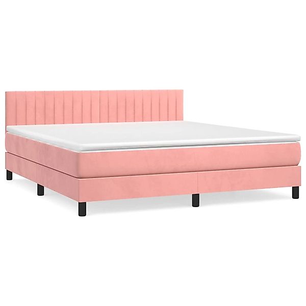 vidaXL Boxspringbett Boxspringbett mit Matratze Rosa 160x200 cm Samt Bett B günstig online kaufen