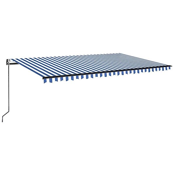 furnicato Markise Automatisch Einziehbar 500x350 cm Blau und Weiß günstig online kaufen