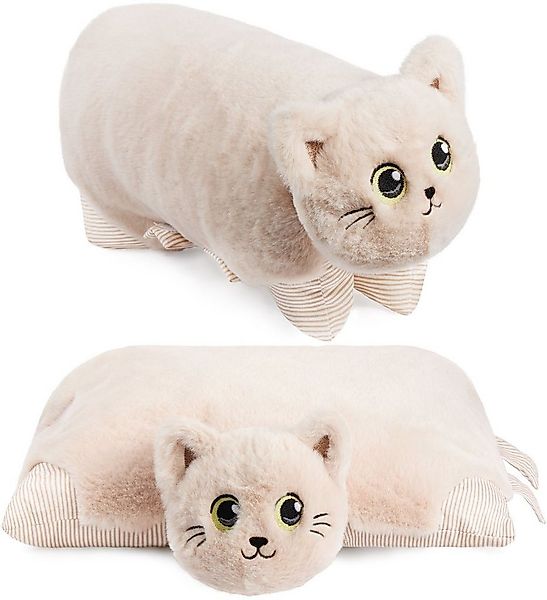 BRUBAKER Kuscheltier Katze - 2 in 1 Plüschtier und Kuschelkissen - 40 x 30 günstig online kaufen