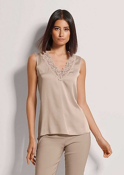 MADELEINE Shirttop Lingerie-Top aus Seidensatin Zarte Spitze und V-Ausschni günstig online kaufen