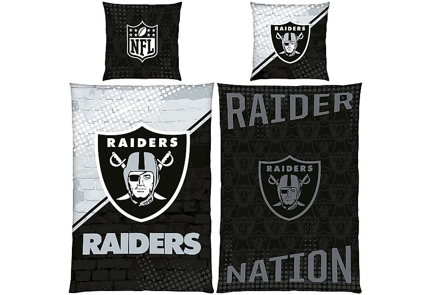 BERONAGE Wendebettwäsche NFL Las Vegas Raiders Bettwäsche Raider Nation Lin günstig online kaufen