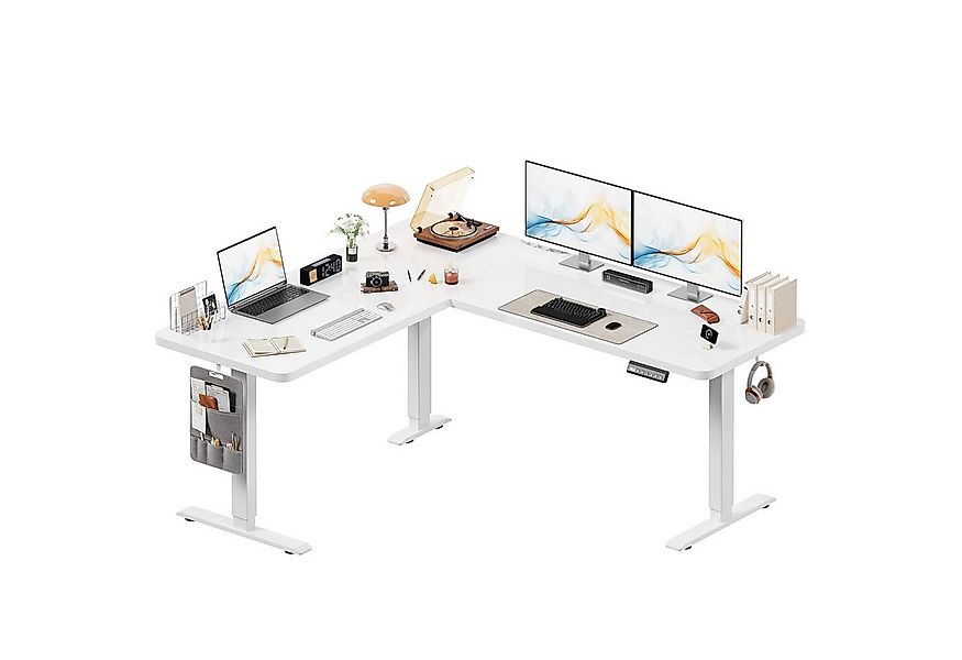 HOMALL Schreibtisch 160 x 140cm Eckschreibtisch Höhenverstellbarer Schreibt günstig online kaufen