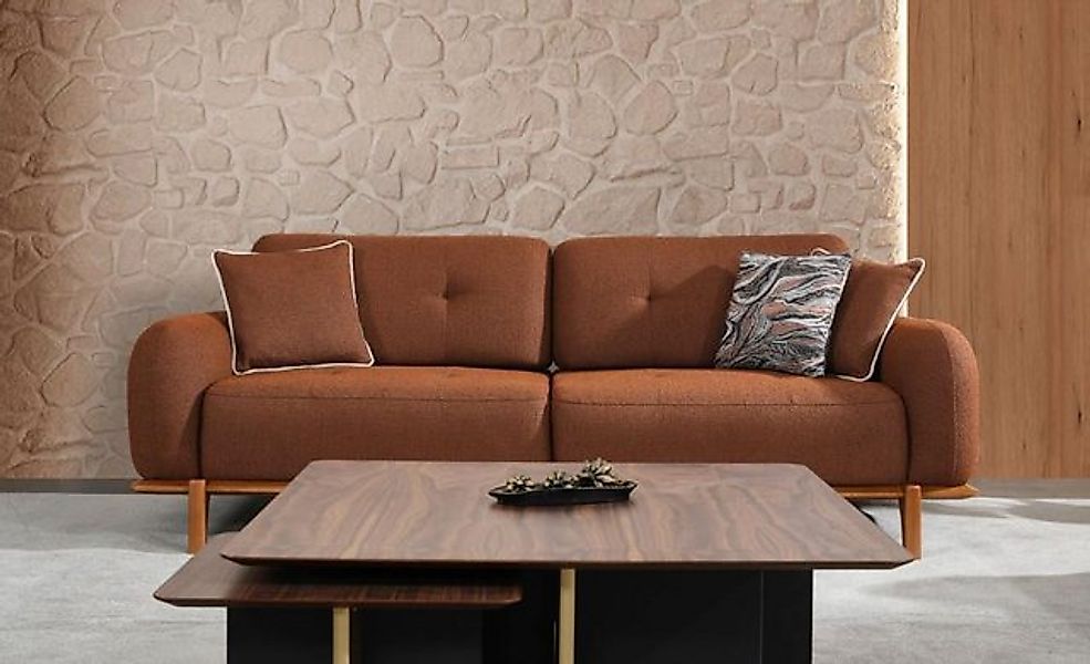 JVmoebel 3-Sitzer Stoffsofa Dreisitzer Couch Braun Sofa 3 Sitzer Polstersof günstig online kaufen