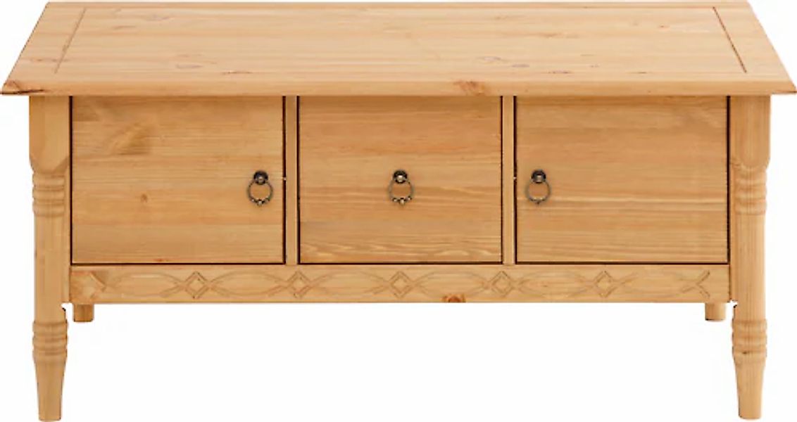Home affaire Couchtisch "Indra" aus massiver Kiefer, FSC, mit Stauraum, dez günstig online kaufen