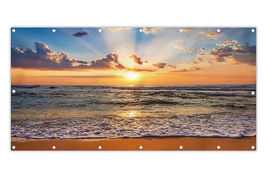 MuchoWow Balkonsichtschutz Strand - Sonnenuntergang - günstig online kaufen