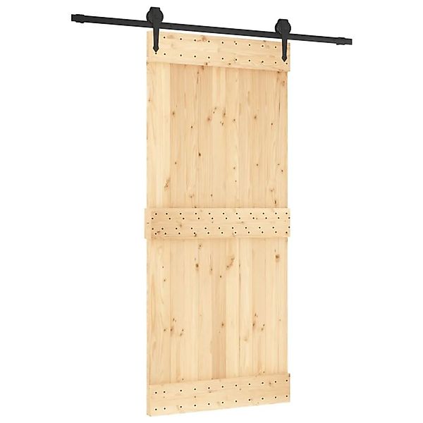 vidaXL Schiebetür mit Beschlag 90x210 cm Massivholz Kiefer 3203202 günstig online kaufen