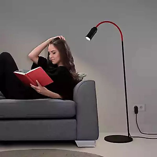 Neo! Floor LED-Stehleuchte dimmbar schwarz/rot günstig online kaufen