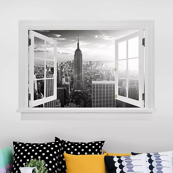 Wandtattoo Offenes Fenster Manhattan Skyline günstig online kaufen