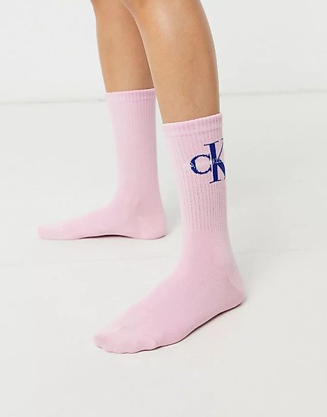 Calvin Klein Jeans – Kurze Socken mit Logo in Rosa günstig online kaufen