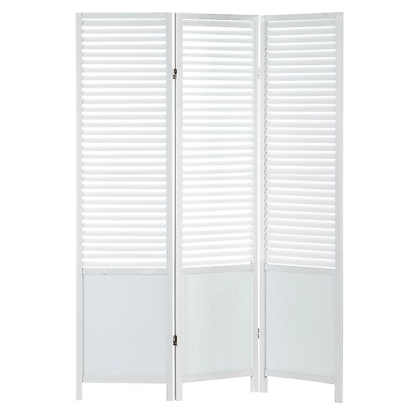 Homestyle4u 3-tlg. Paravent in Weiß 130x175 cm 892 günstig online kaufen