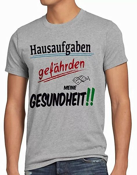 style3 T-Shirt Hausaufgaben gefährden Gesundheit Sprüche Fun schule schüler günstig online kaufen